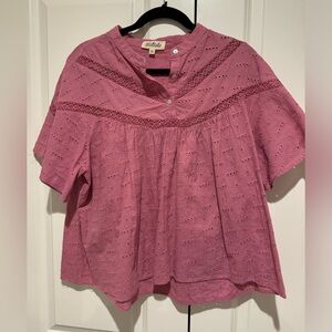 Anthropologie Listicle purple/pink eyelet top size “M”